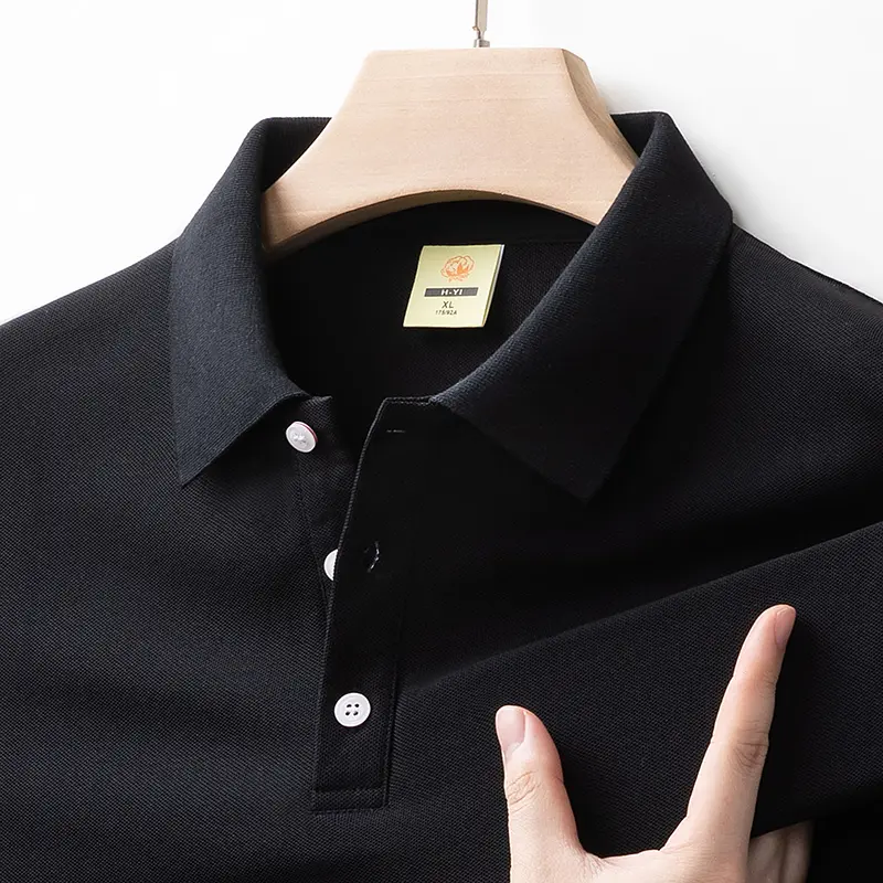 High Quality Brand Men's Polo Shirt, Business Casual Ice Silk Short Sleeved T-shirt, Top Lapel T-shirt, Summer