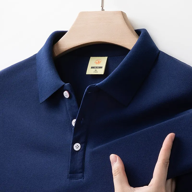High Quality Brand Men's Polo Shirt, Business Casual Ice Silk Short Sleeved T-shirt, Top Lapel T-shirt, Summer