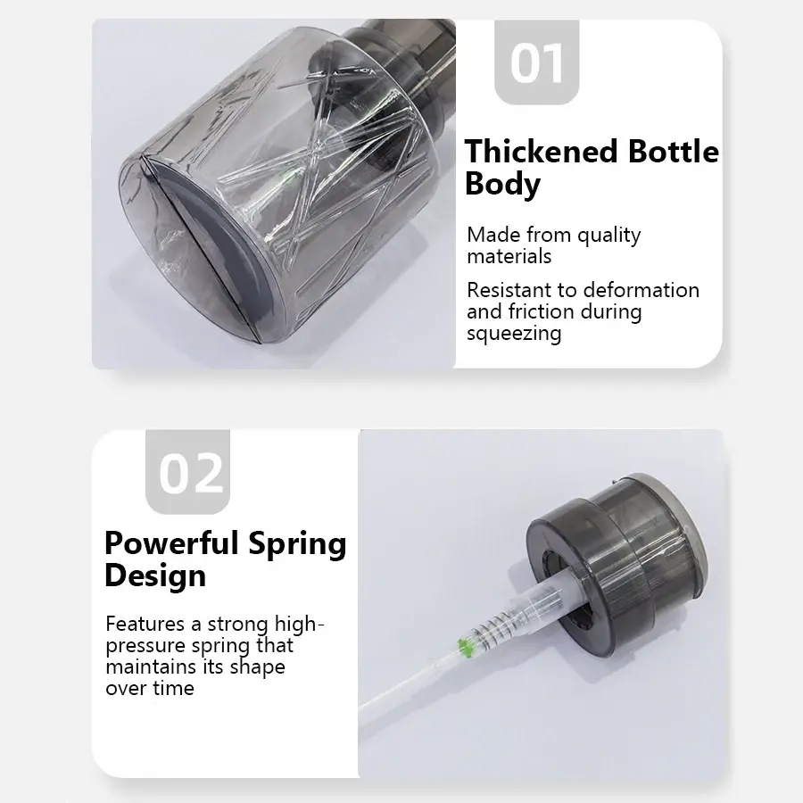 Lockable Empty Pump Dispenser Refillable Bottle, Nail Manicure Cleaner Makeup Remover Container Press Bottle