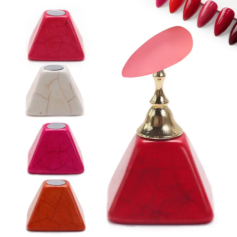 Magnetic Nail Holder Practice Display Stand Manicure Gel Polish Showing Shelf Nail Art Adhisive Glue Clay Sticky Tool