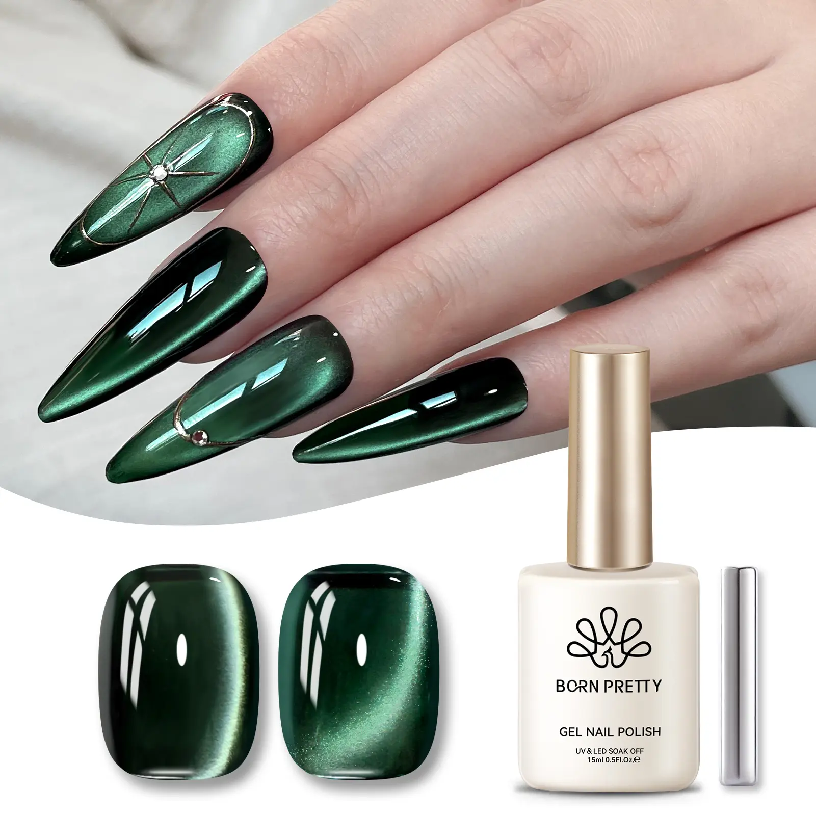BORN PRETTY 15ml Only Green Cat Magnetic Gel Nail Polish Red Wishing Apple Spider Lily Varnish Soak Of UV Nail Salon DIY Home