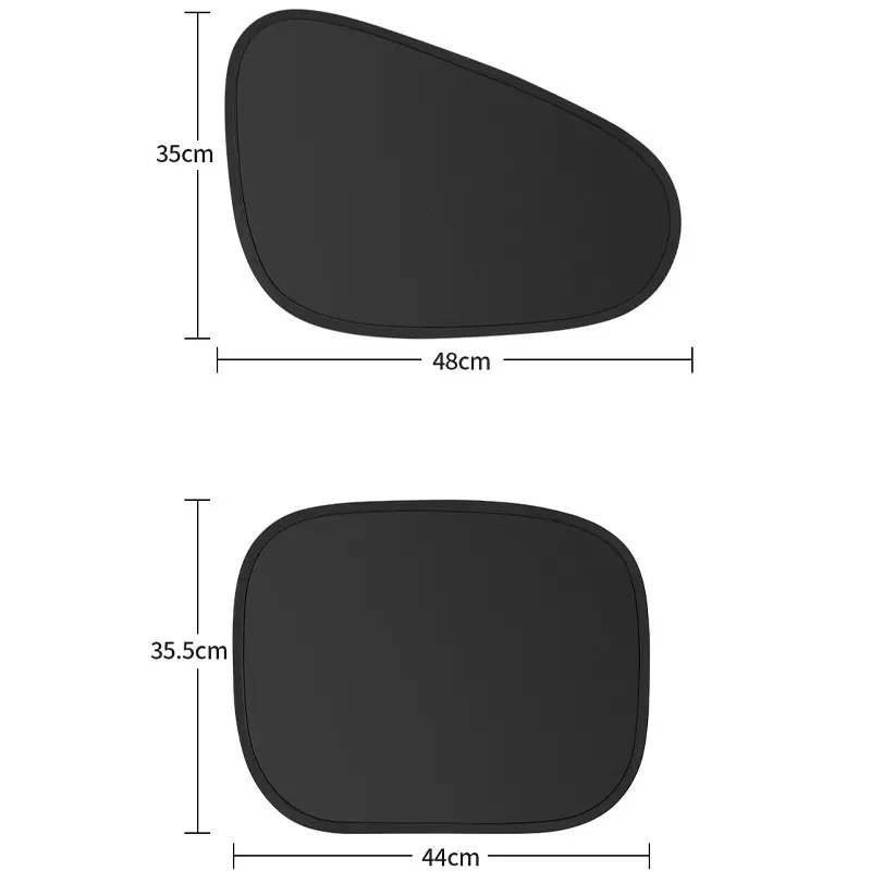Electrostatic Curtains for Car Side Window 4-Layer Sun Protection Cover Foldable Car Sun Shade 99.9% UV Ray Blocking