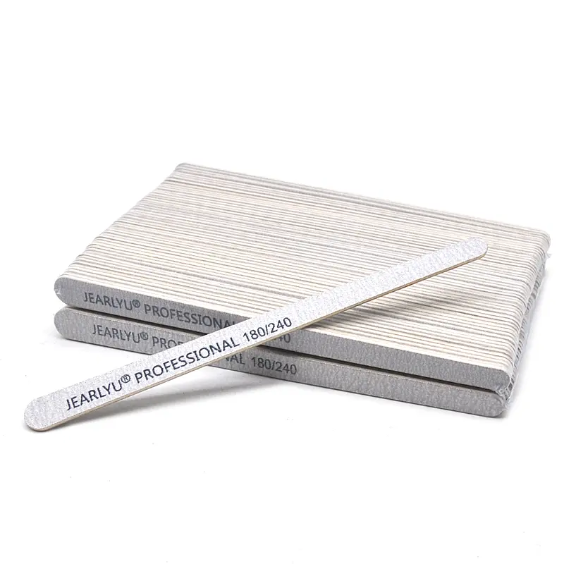 100 Pcs Double Sided Wooden Nail File 100 180 240 Grit Professional Material Thick Sanding Wood Files Pedicure Manicure Tools
