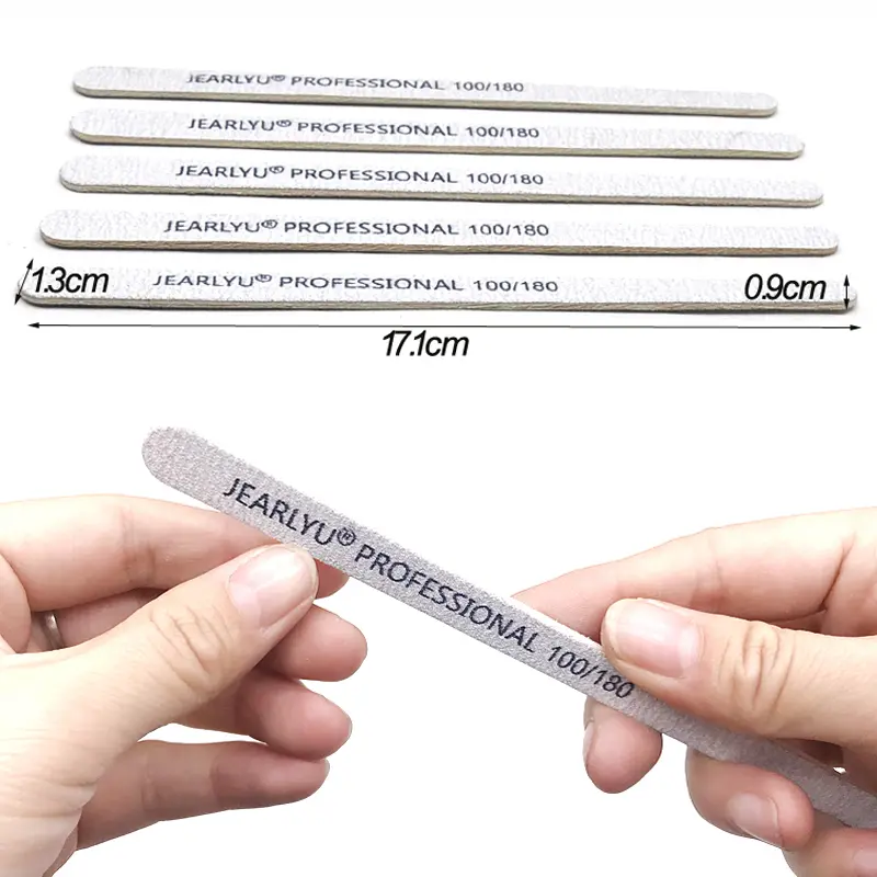 100 Pcs Double Sided Wooden Nail File 100 180 240 Grit Professional Material Thick Sanding Wood Files Pedicure Manicure Tools