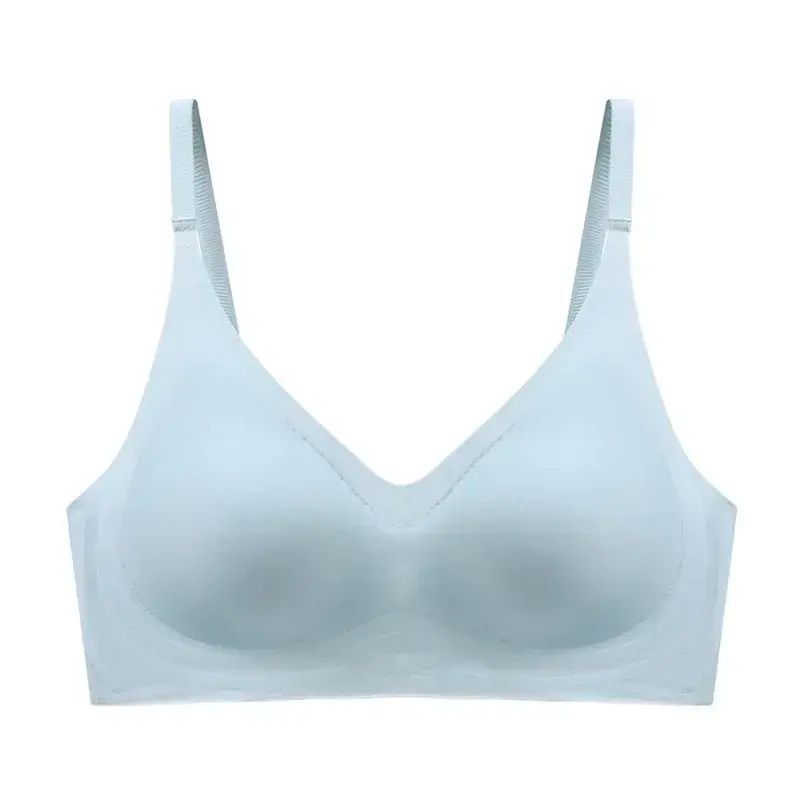 Light Ice Silk Non-marking Nude Bra Women Jelly Soft Support Gathered Bra Comfortable Breathable Sports Underwear Seamless Bra