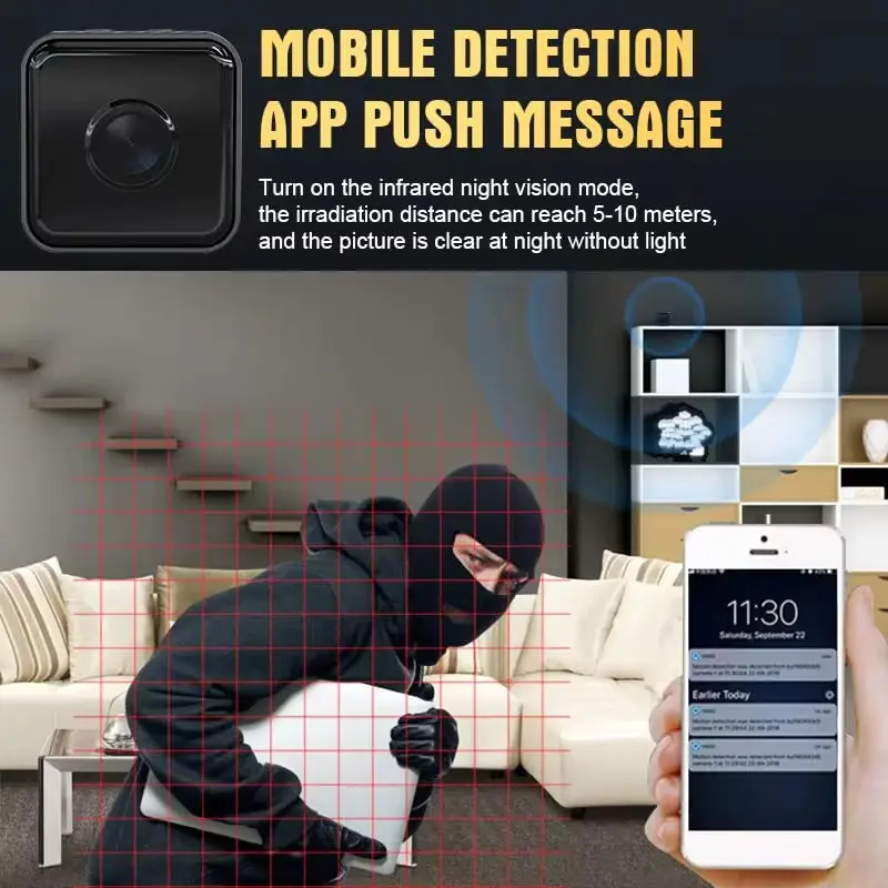 1080p Mini Camera Home Small Wireless Wifi Cameras Outdoor Upgraded Motion Detection Security Alerts Night Vision Camera