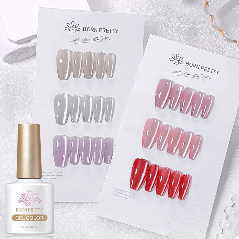BORN PRETTY 10ml Water Light Cat Magnetic Gel Varnish Semi Permanent Soak Off LED UV Gel Crystal Sliver Magnetic Gel For Nails