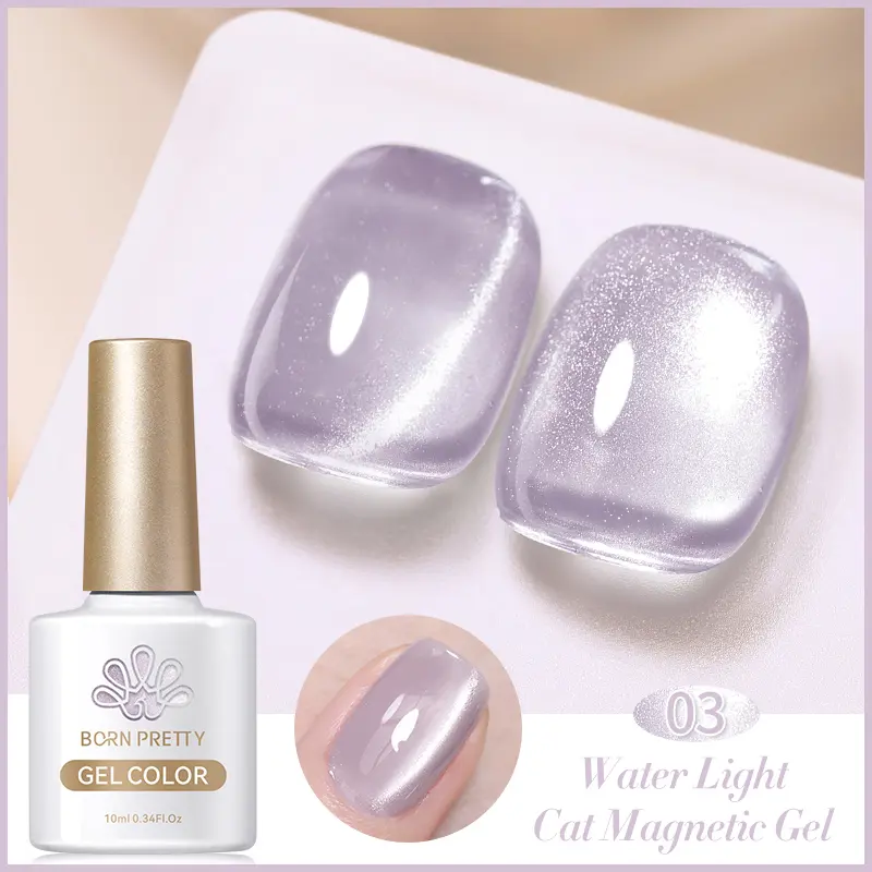 BORN PRETTY 10ml Water Light Cat Magnetic Gel Varnish Semi Permanent Soak Off LED UV Gel Crystal Sliver Magnetic Gel For Nails