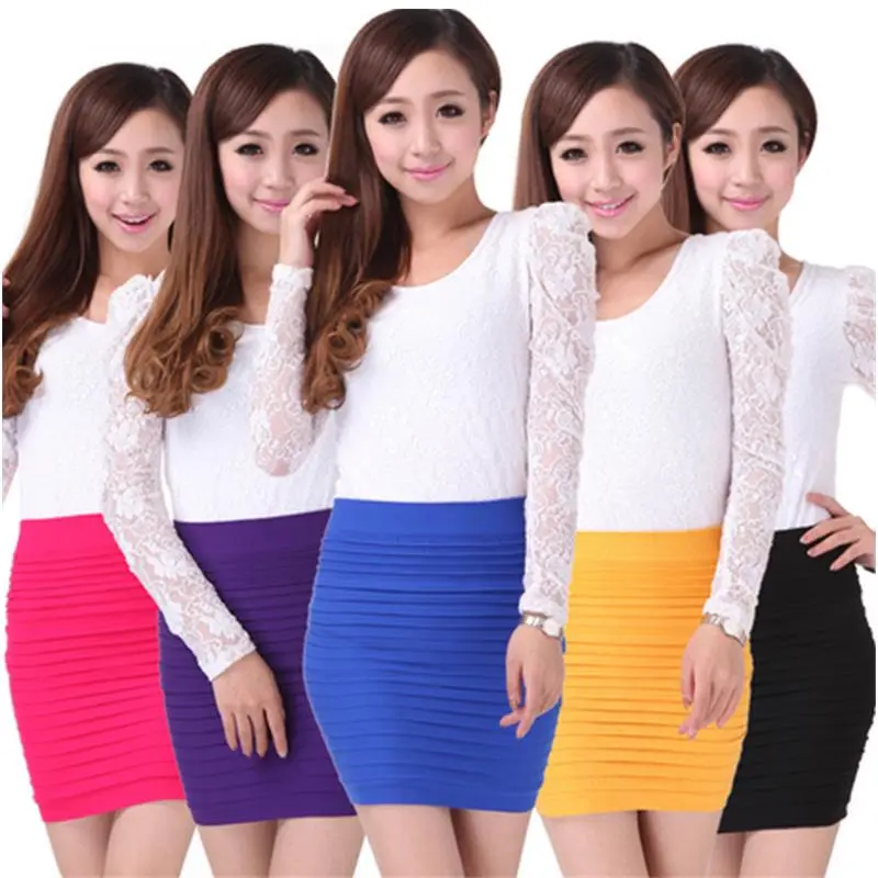 Summer Women Skirt High Waist Pleated Skirt Candy Color Knitted Elastic Mini Skirt Sexy Women's Sleeveless Tanks