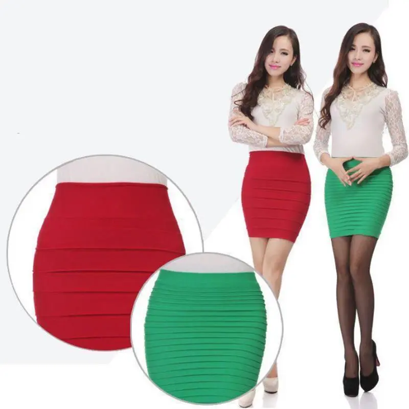 Summer Women Skirt High Waist Pleated Skirt Candy Color Knitted Elastic Mini Skirt Sexy Women's Sleeveless Tanks