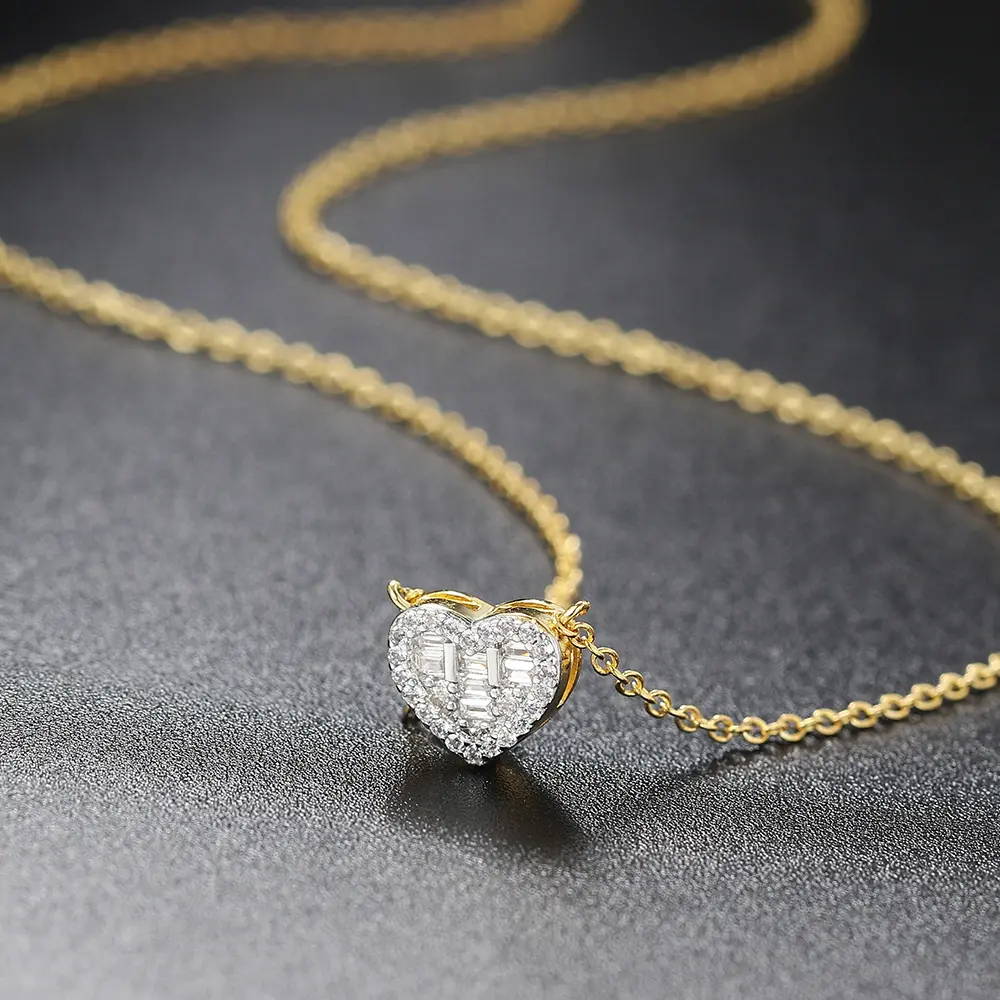 Aesthetic Pendant Necklaces for Women Korean Crystal Heart Gold Color Female Choker Chain on The Neck Jewelry Accessories N564