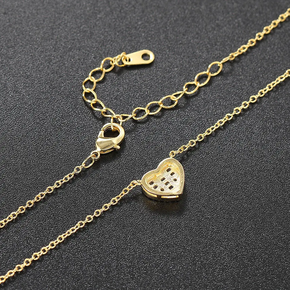 Aesthetic Pendant Necklaces for Women Korean Crystal Heart Gold Color Female Choker Chain on The Neck Jewelry Accessories N564