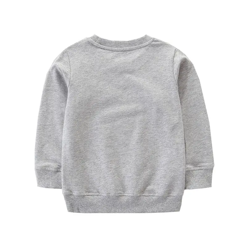 Little maven 2023 Kids Clothes Cartoon Bag Design Sweatshirt Cotton Spring and Autumn Tops Grey Shirt for Baby Girls