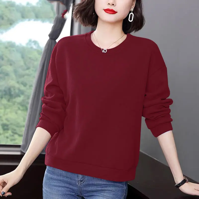 Simplicity Casual Autumn/Winter New Women's O-Neck Printing 3D Fashion All-match Loose Long Sleeve Pullovers Sweatshirts Tops