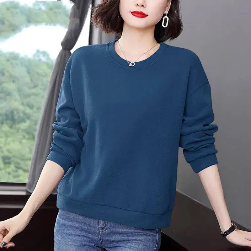 Simplicity Casual Autumn/Winter New Women's O-Neck Printing 3D Fashion All-match Loose Long Sleeve Pullovers Sweatshirts Tops