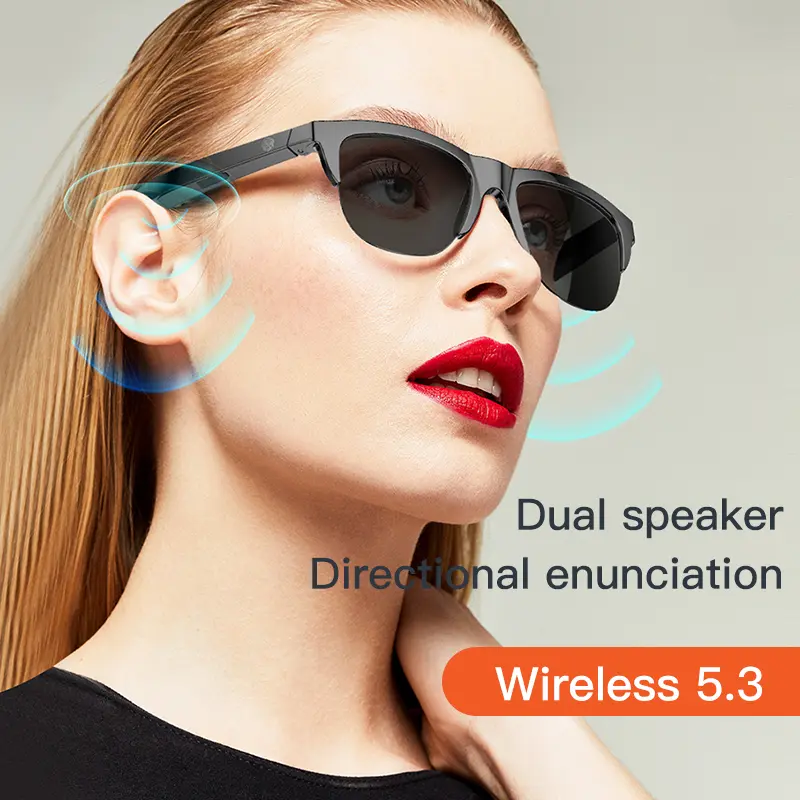Touch Based Intelligent Bluetooth Glasses with Bone Conduction For Outdoor Sports Calls Sunglasses Business Wireless Headphones