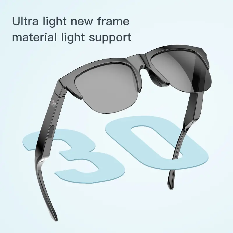 Touch Based Intelligent Bluetooth Glasses with Bone Conduction For Outdoor Sports Calls Sunglasses Business Wireless Headphones