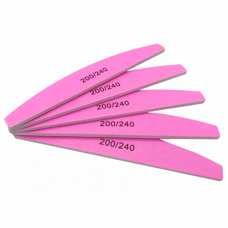 2/5/10/25Pcs Pink Nail File 200/240 Grit Durable High Quality Fine Grinding Manicure Tools for Home Use Nail Salon Tools