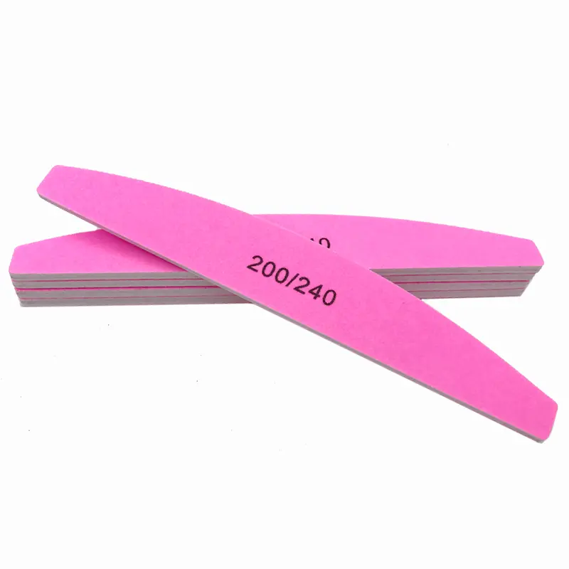 2/5/10/25Pcs Pink Nail File 200/240 Grit Durable High Quality Fine Grinding Manicure Tools for Home Use Nail Salon Tools