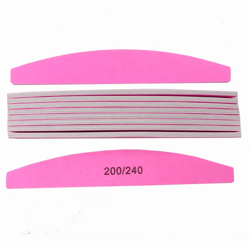 2/5/10/25Pcs Pink Nail File 200/240 Grit Durable High Quality Fine Grinding Manicure Tools for Home Use Nail Salon Tools