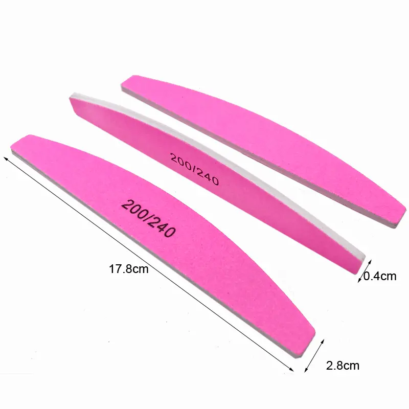 2/5/10/25Pcs Pink Nail File 200/240 Grit Durable High Quality Fine Grinding Manicure Tools for Home Use Nail Salon Tools