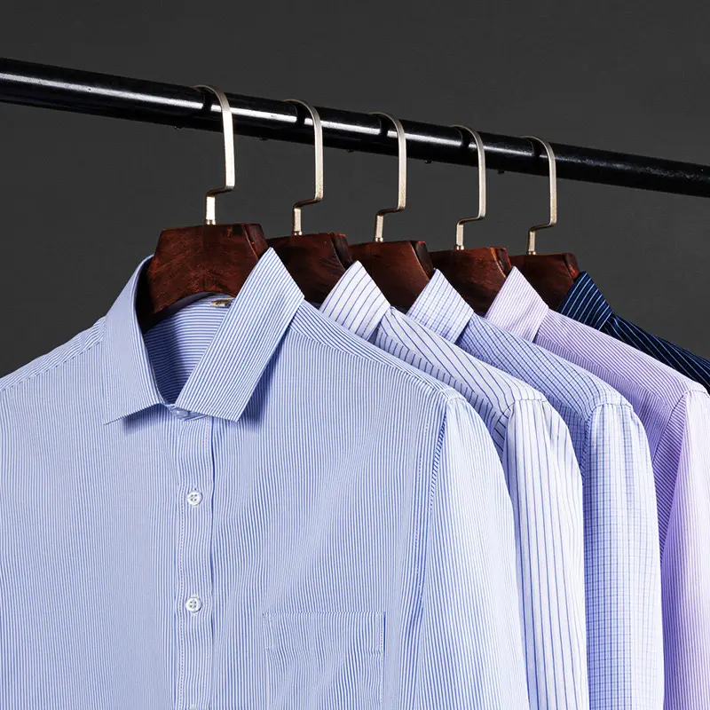 Summer thin men's business social short-sleeved shirt professional formal striped casual non-ironing breathable shirt slim fit