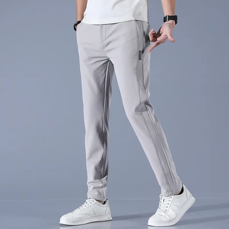 2025 Spring Summer Men's Ice Silk  Golf Casual  Slim Straight Thin Trousers Male Fashion Stretch breathable Jogging 28-38