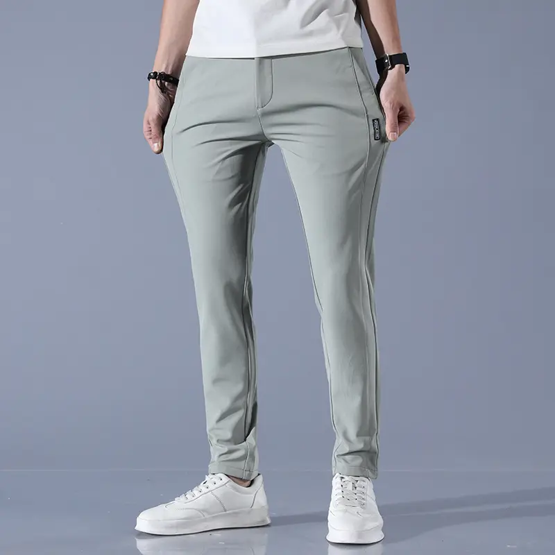 2025 Spring Summer Men's Ice Silk  Golf Casual  Slim Straight Thin Trousers Male Fashion Stretch breathable Jogging 28-38