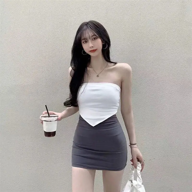 Xpqbb Sexy High Waist Office Mini Skirt Women All-match Elastic Hip Wrap Skirt Ladies Elegant Slim Chic Simple Short Skirts