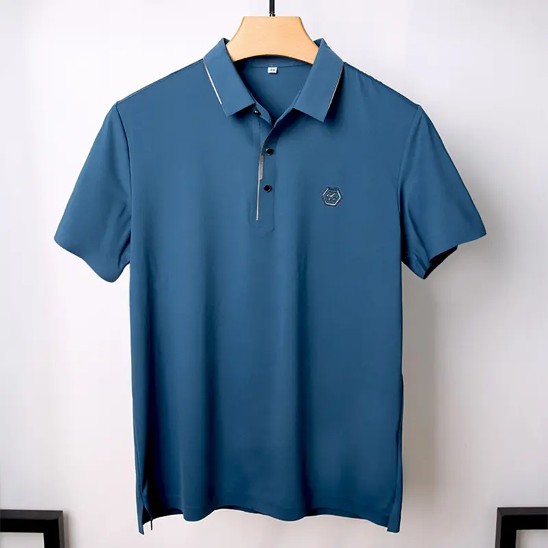 High end ice silk seamless breathable Paul T-shirt Short sleeve men's summer new fashion boutique embroidery casual polo shirt