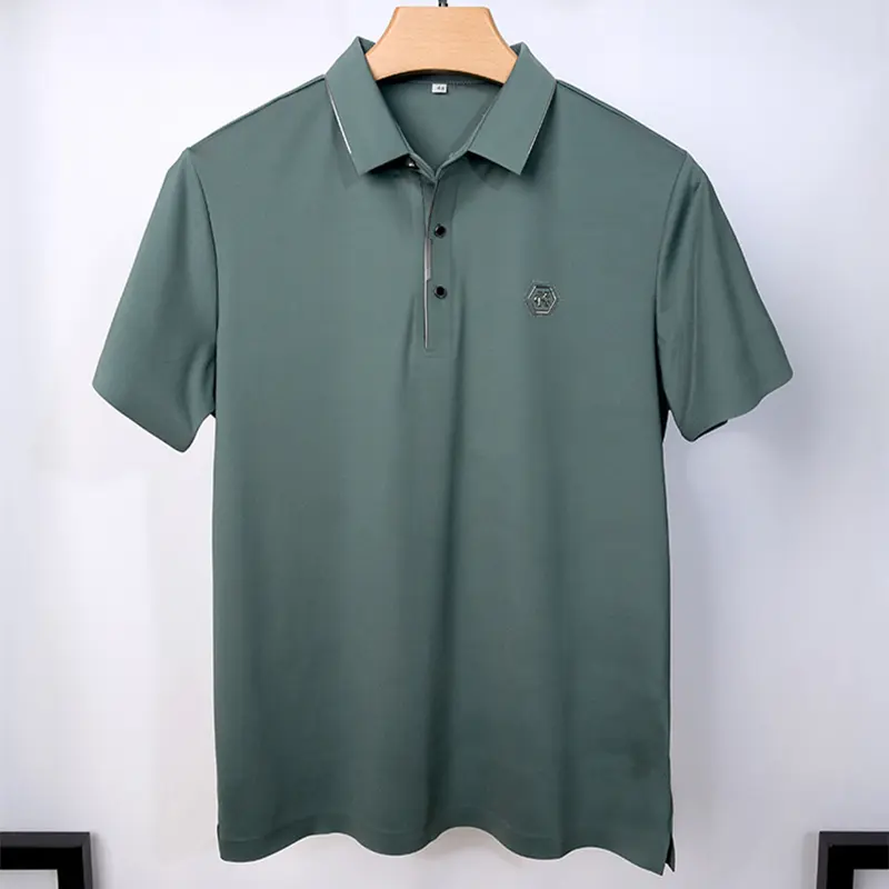 High end ice silk seamless breathable Paul T-shirt Short sleeve men's summer new fashion boutique embroidery casual polo shirt
