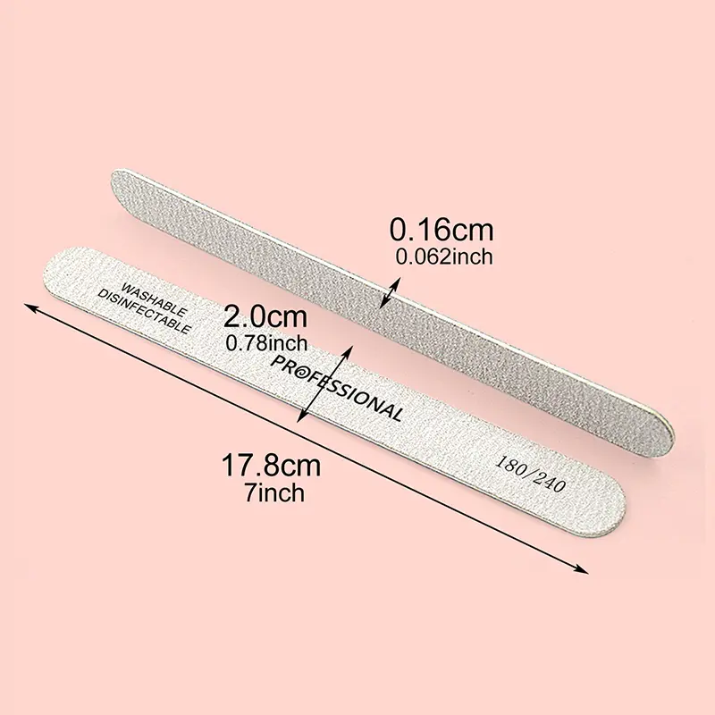 10/5 Pcs/Lot Grey Professional Nail File 180 240  Double Sided Sandpaper Filers For Manicure Sanding Nails Accessories and Tools