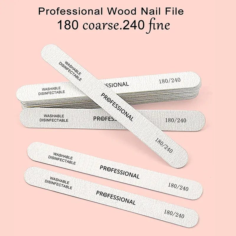 10/5 Pcs/Lot Grey Professional Nail File 180 240  Double Sided Sandpaper Filers For Manicure Sanding Nails Accessories and Tools