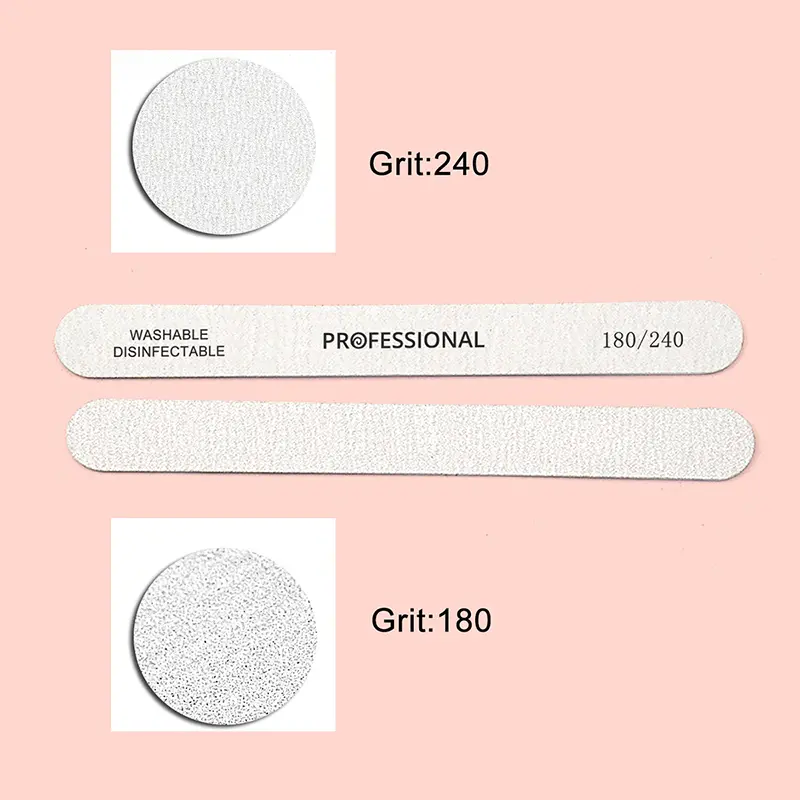 10/5 Pcs/Lot Grey Professional Nail File 180 240  Double Sided Sandpaper Filers For Manicure Sanding Nails Accessories and Tools