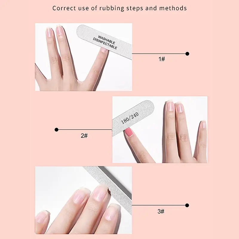 10/5 Pcs/Lot Grey Professional Nail File 180 240  Double Sided Sandpaper Filers For Manicure Sanding Nails Accessories and Tools