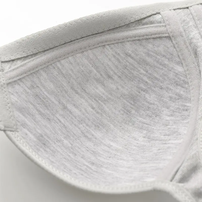 Women's Bra Wire-Free Front Closure Solid Color Full Coverage Fixed Cups More Considerate for Middle-Aged And Elderly Individual