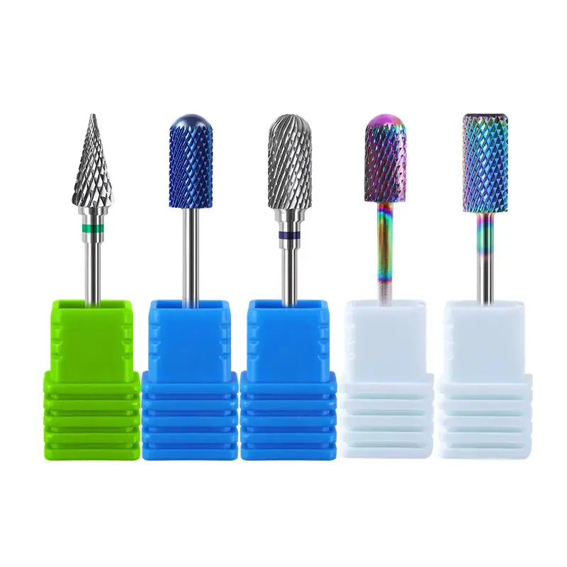20 Types Tungsten Blue Rainbow Carbide Nail Drill Bit Electric Nail Mills Cutter For Manicure Machine Nail Files Accessories