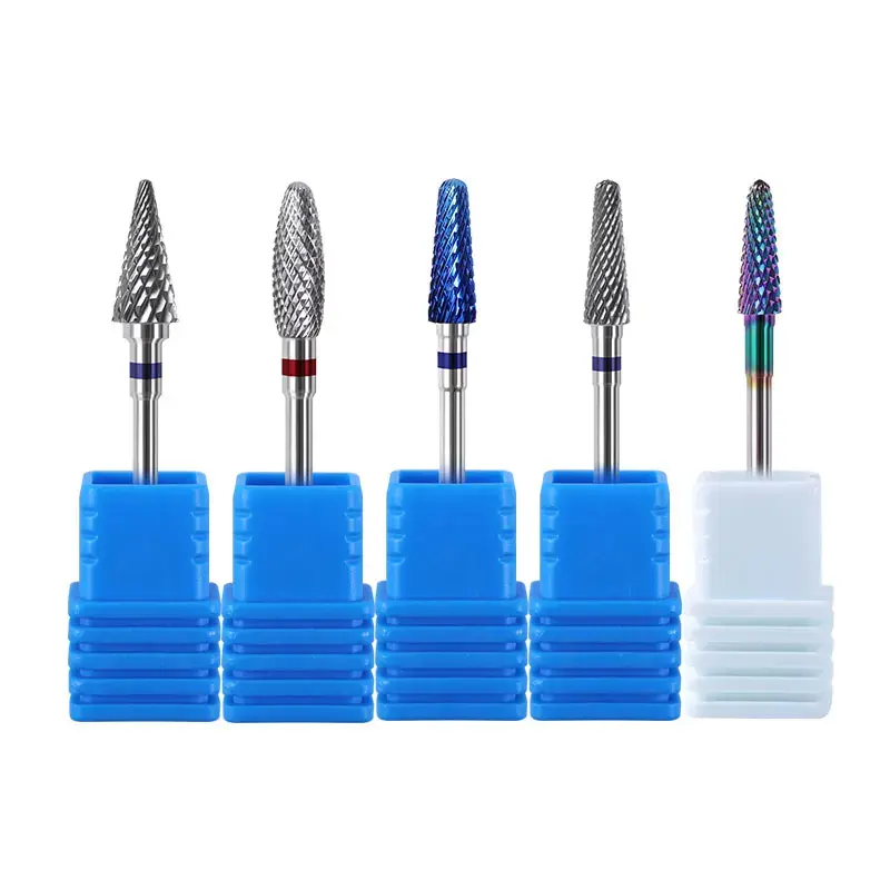 20 Types Tungsten Blue Rainbow Carbide Nail Drill Bit Electric Nail Mills Cutter For Manicure Machine Nail Files Accessories