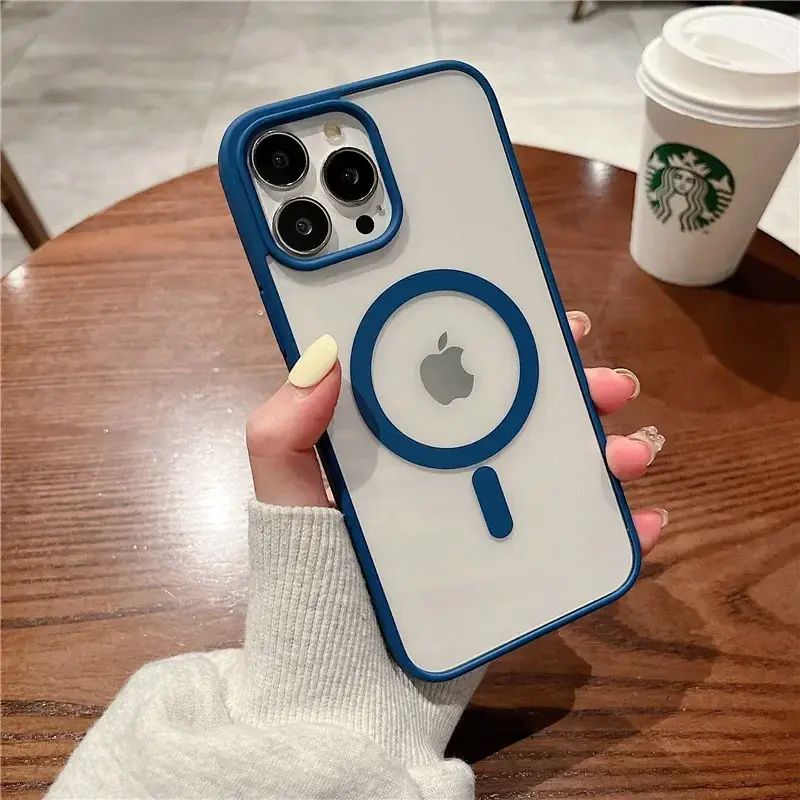 For Magsafe Magnetic Wireless Charging Case For iPhone 16 15 17 14 13 12 11 Pro Max Plus 12 13 Mini 16e Hard Acrylic Clear Cover