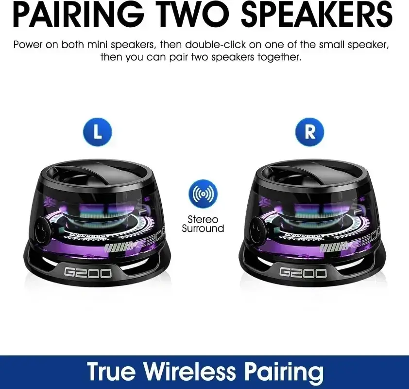Bluetooth Speaker Portable G200 RGB Lighting Magnetic Speaker BT5.3 Mini Sound Box 7 Hours Playback Phone Holder