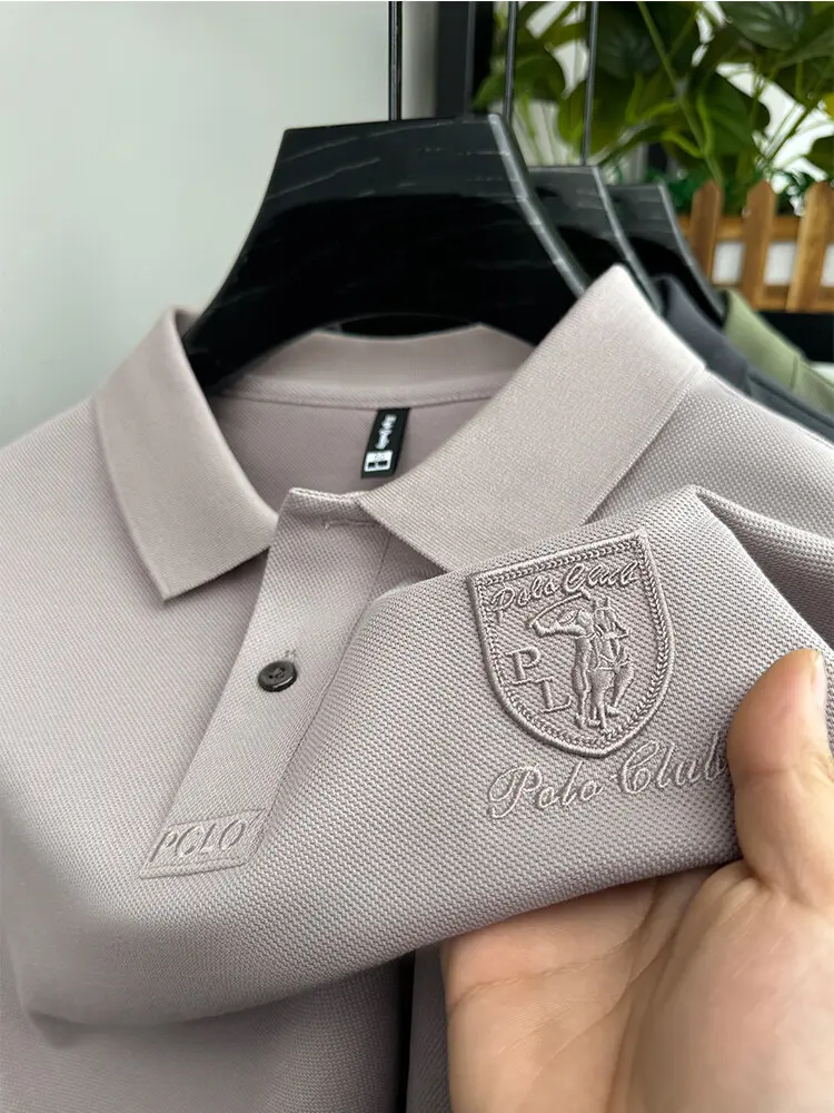 Designer's new fashionable short sleeve polo shirt men high-end brand embroidered T-shirt summer ice silk breathable casual top