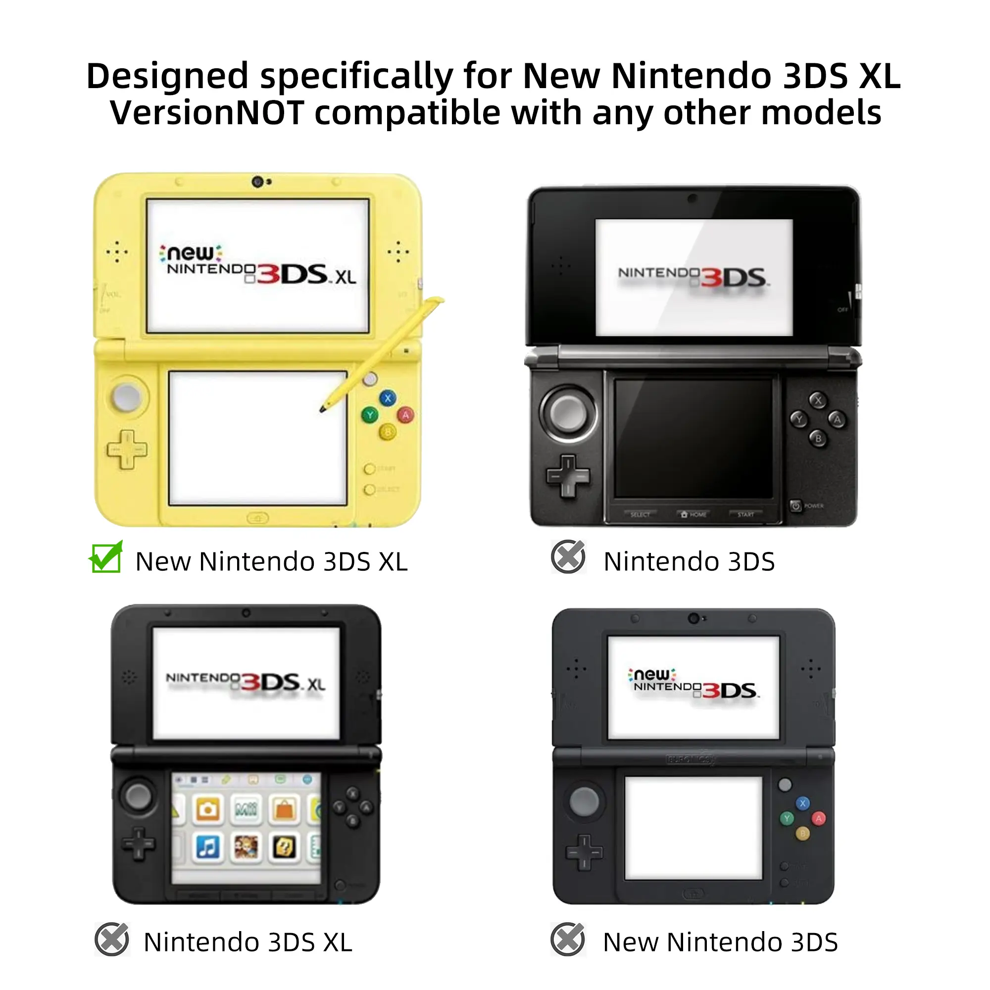 New 3DS XL Protective Shell, Ultra Clear Crystal Transparent Hard Case, Only for Nintendo New 3DS XL