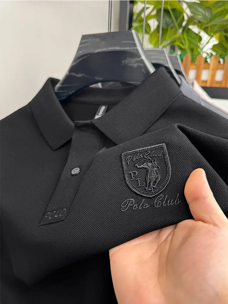 Designer's new fashionable short sleeve polo shirt men high-end brand embroidered T-shirt summer ice silk breathable casual top