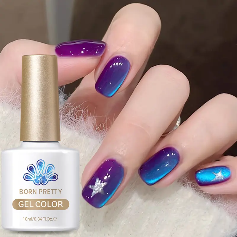 BORN PRETTY 10ml Blueberry Cat Magnetic Gel Nail Polish Summer Fruit Series Green Blue Purple Gel Polish Nails Art Supplies
