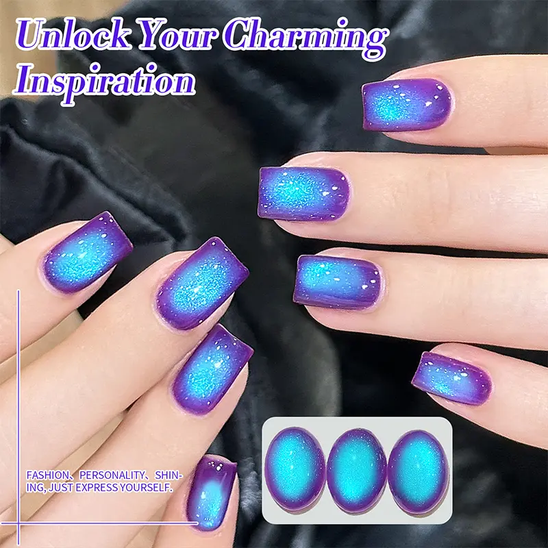 BORN PRETTY 10ml Blueberry Cat Magnetic Gel Nail Polish Summer Fruit Series Green Blue Purple Gel Polish Nails Art Supplies