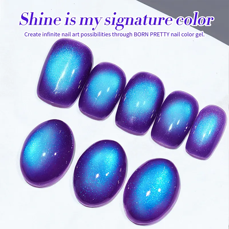 BORN PRETTY 10ml Blueberry Cat Magnetic Gel Nail Polish Summer Fruit Series Green Blue Purple Gel Polish Nails Art Supplies