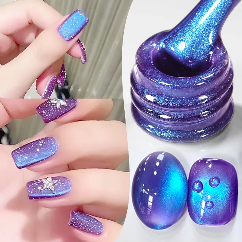 BORN PRETTY 10ml Blueberry Cat Magnetic Gel Nail Polish Summer Fruit Series Green Blue Purple Gel Polish Nails Art Supplies