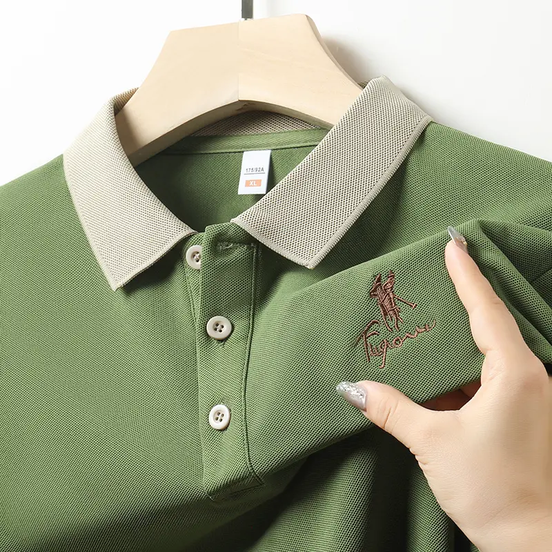 High Quality Brand Summer New Short Sleeved T-shirt Men's High-end Casual Embroidery Lapel Top Polo Shirt