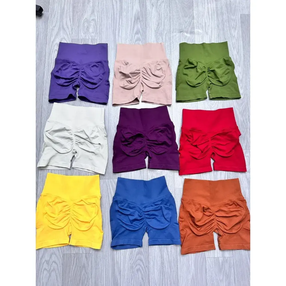 Yoga Shorts No Embarrassment Line Hip Lift Fitness Women High Waist Peach Running Quick Drying Pilates Tennis Cycling Shorts