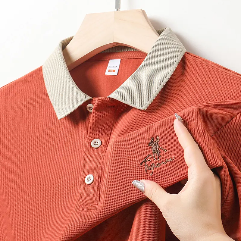 High Quality Brand Summer New Short Sleeved T-shirt Men's High-end Casual Embroidery Lapel Top Polo Shirt